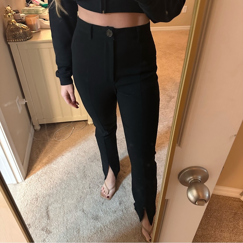 DISSH split Hem Black Women's Pants